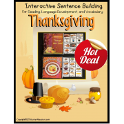 AUTISM - Build A Sentence with Pictures Interactive - THANKSGIVING